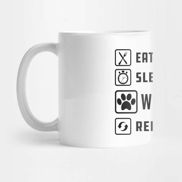 Dog Walker - Eat sleep walk dogs repeat by KC Happy Shop